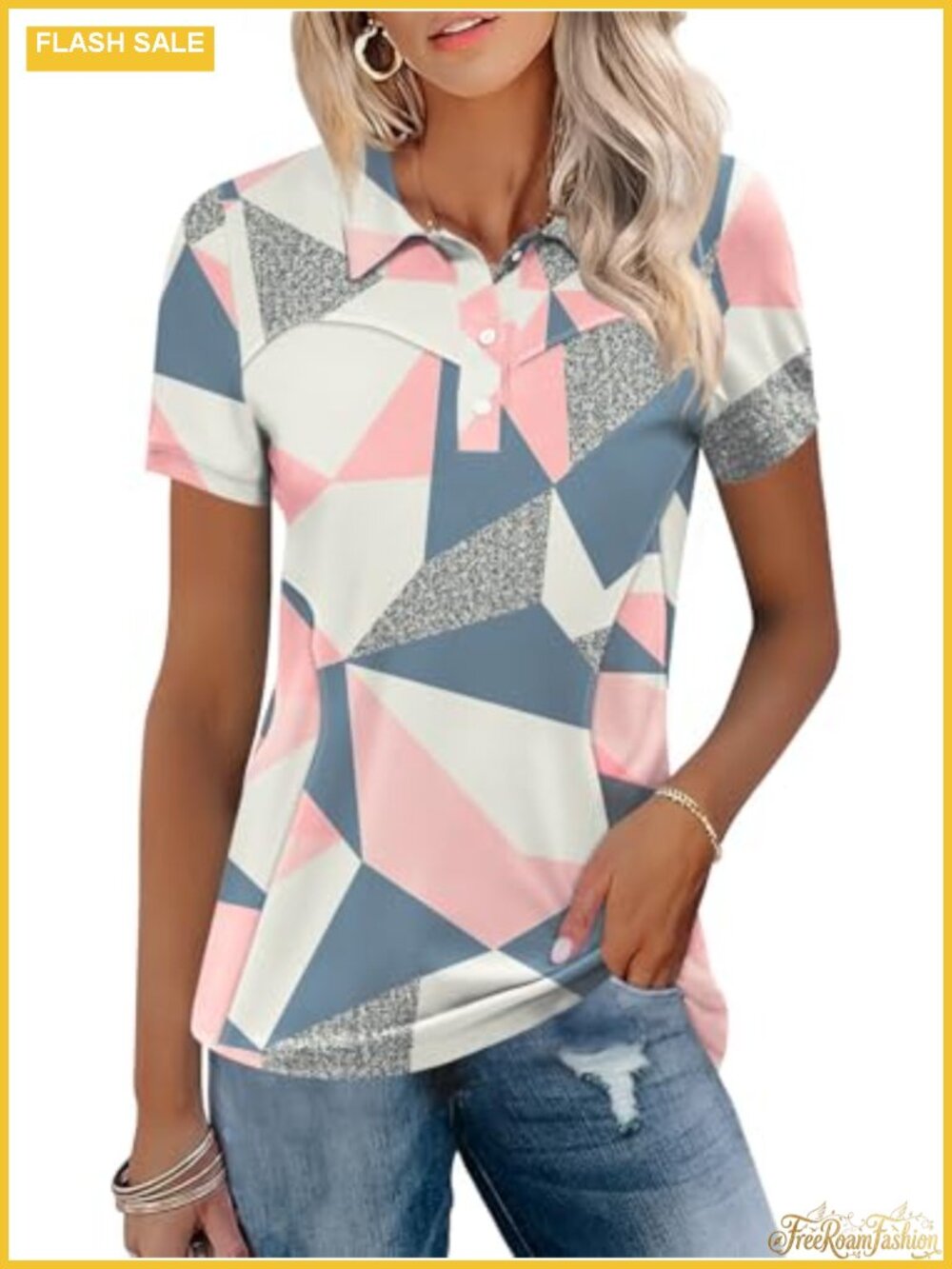 Womens Golf Polo Shirt Short Sleeve Cotton Blend Activewear Top